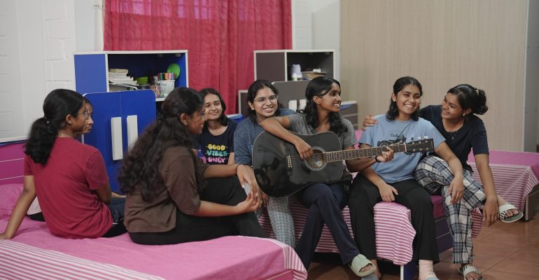 Students in a boarding school environment engaged in learning and daily activities